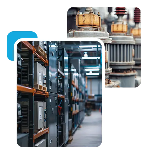 Ricambi e componenti per trasformatori elettrici AT/MT in ambiente industriale pronti per la sostituzione